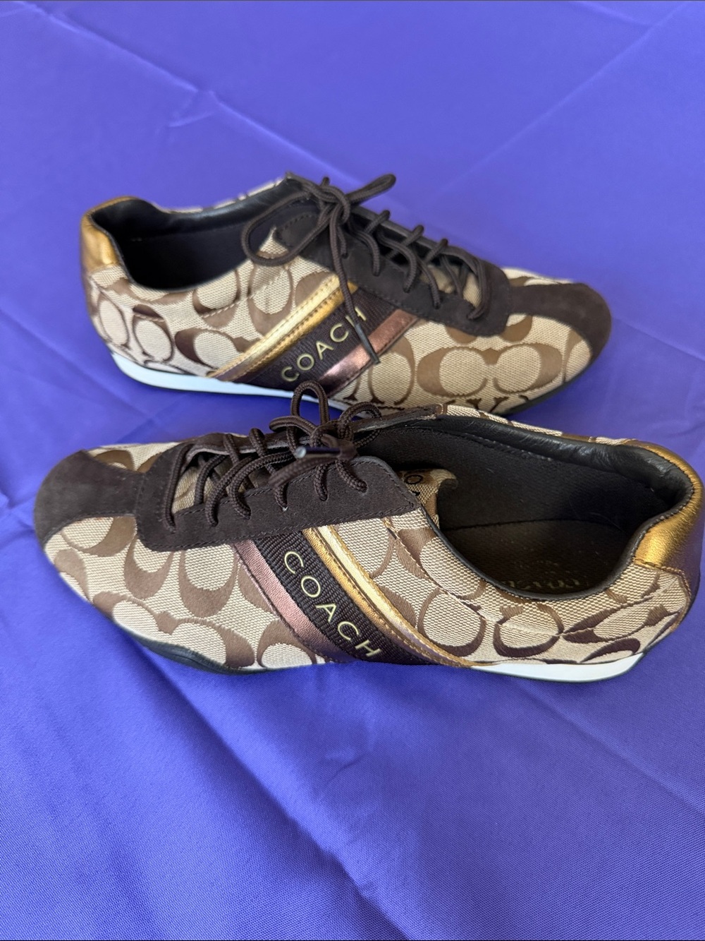 Coach Signature Jayme Khaki /Brown Sneakers Women's Sz 8